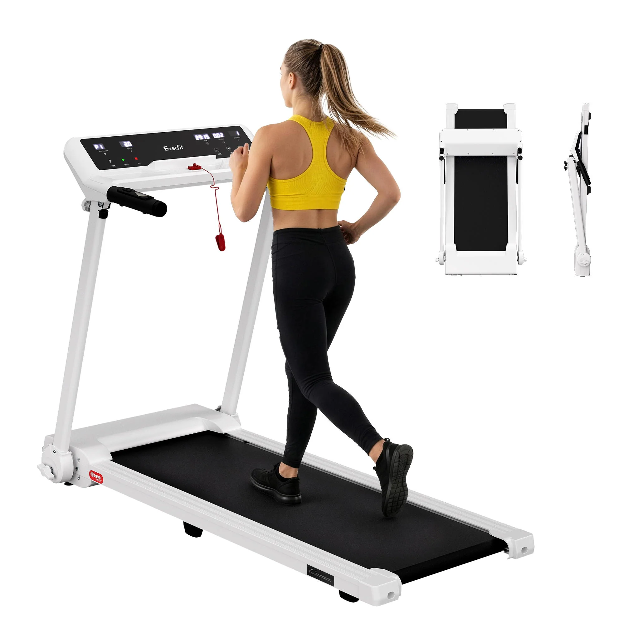 Everfit Treadmill Electric Home Gym Fitness Exercise Knob Foldable 450mm White
