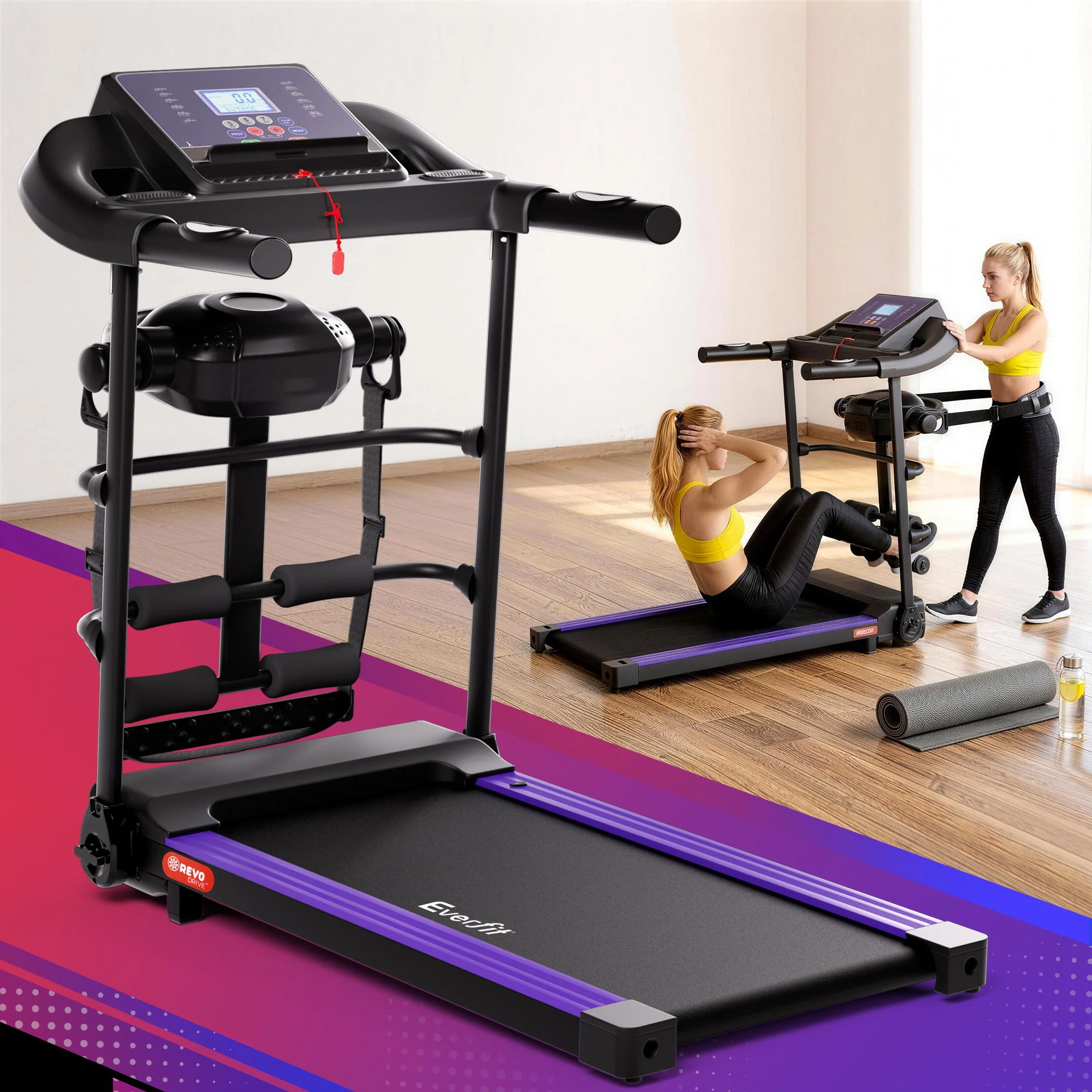 Everfit Treadmill Electric Home Gym Fitness Exercise Machine w/ Massager 400mm - Image 8