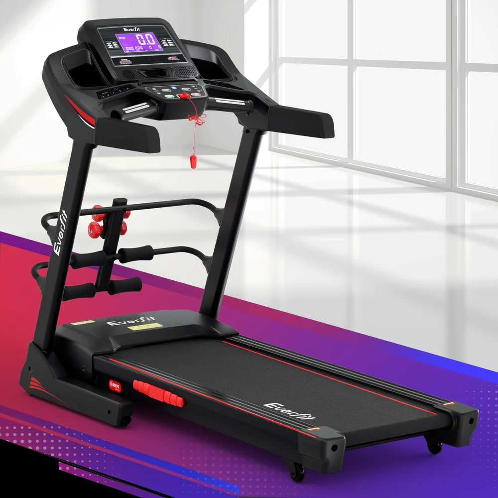 Everfit Treadmill Electric Home Gym Fitness Exercise Machine w/ Sit Up Bar 480mm-Black, red - Image 7