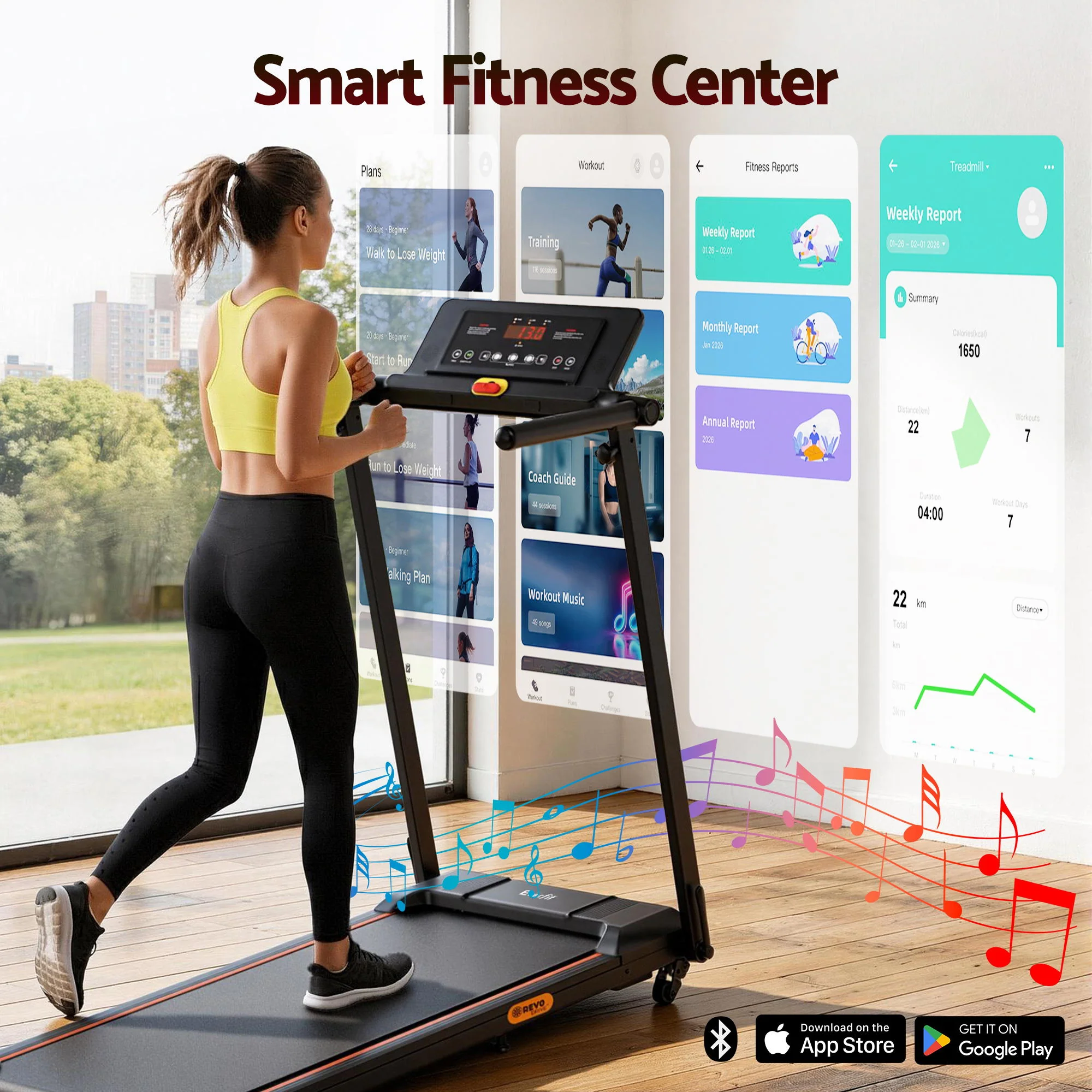 Everfit Treadmill Electric Walking Pad Foldable Incline for Home Office Gym Black - Image 6