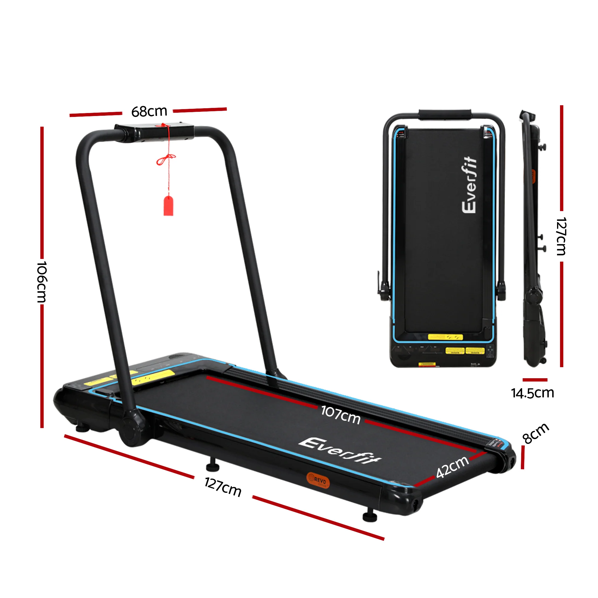 Everfit Treadmill Electric Walking Pad Under Desk Home Gym Fitness 420mm Remote - Image 2