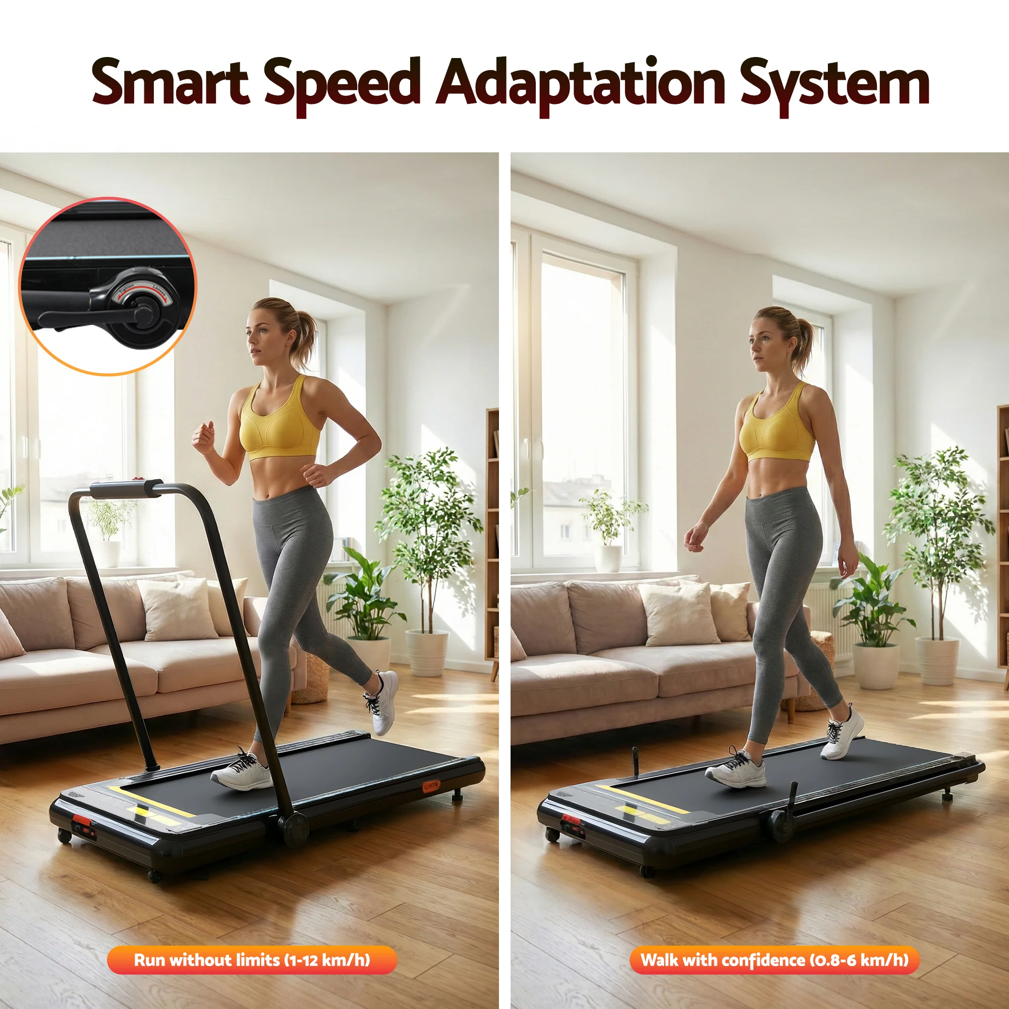 Everfit Treadmill Electric Walking Pad Under Desk Home Gym Fitness 420mm Remote - Image 5