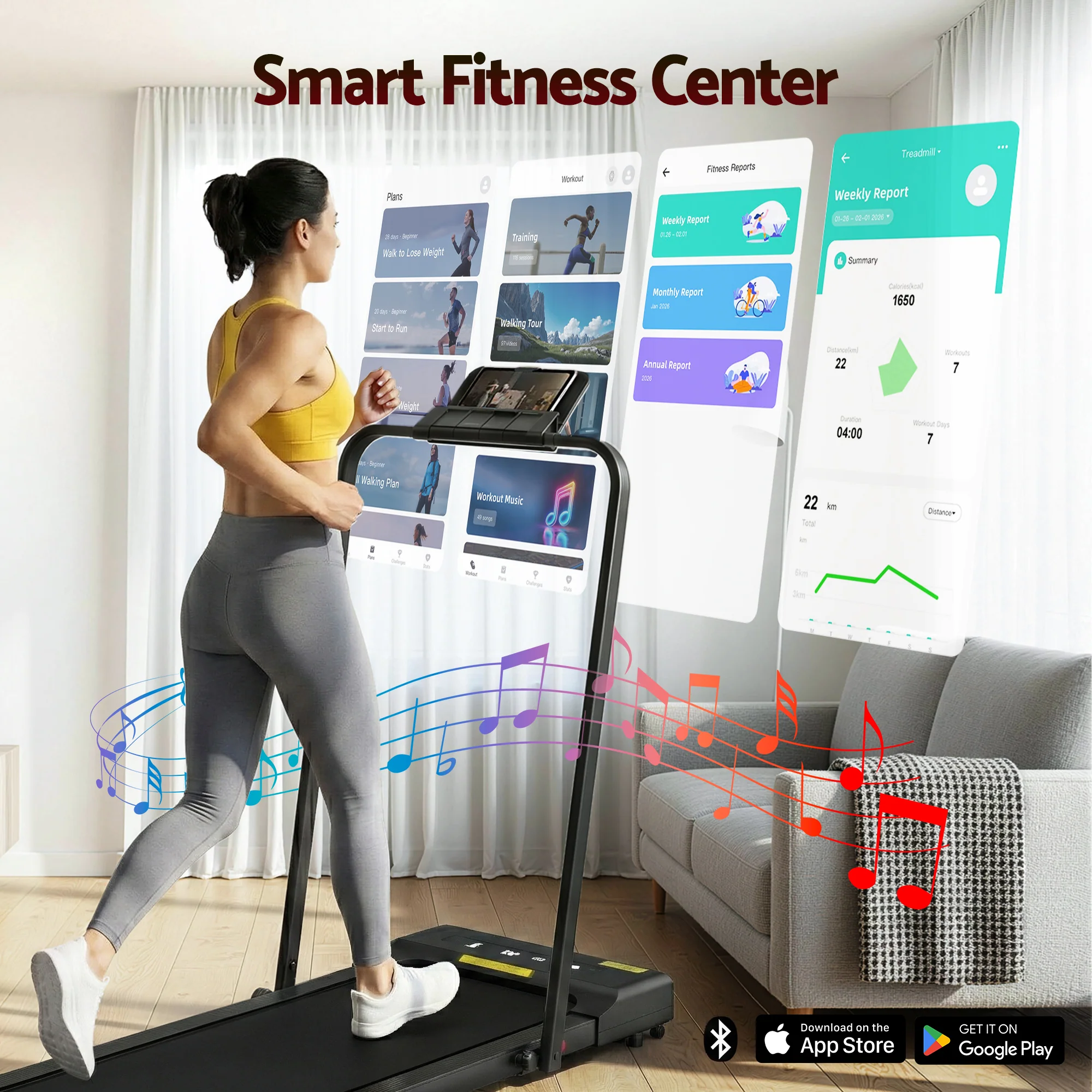 Everfit Treadmill Electric Walking Pad Under Desk Home Gym Fitness 380mm Black - Image 5