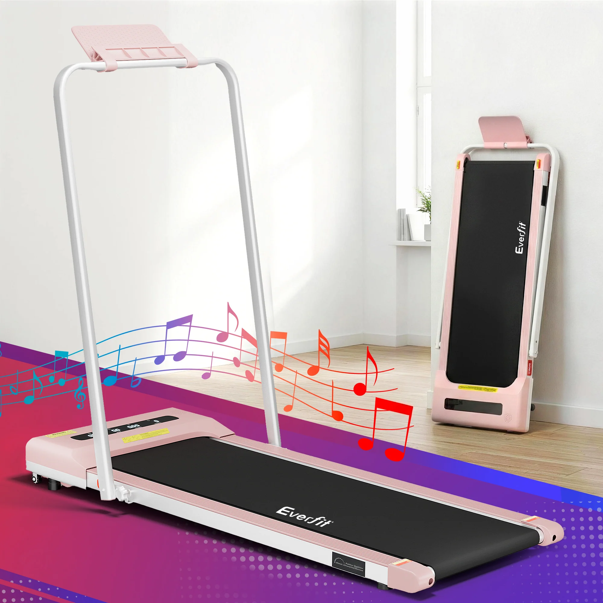 Everfit Treadmill Electric Walking Pad Under Desk Home Gym Fitness 380mm Pink - Image 8
