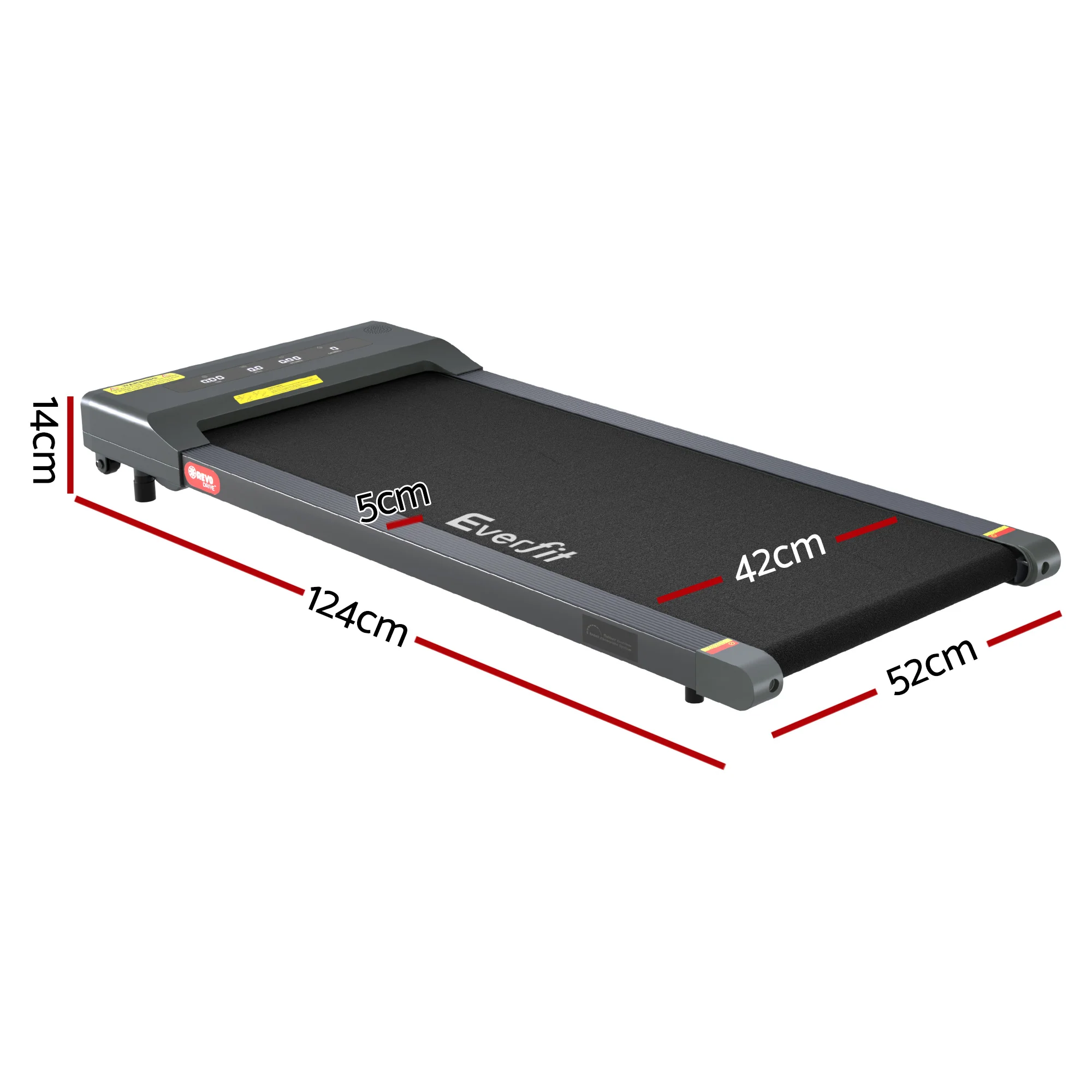 Everfit Treadmill Electric Walking Pad Under Desk Home Gym Fitness 400mm Grey - Image 2