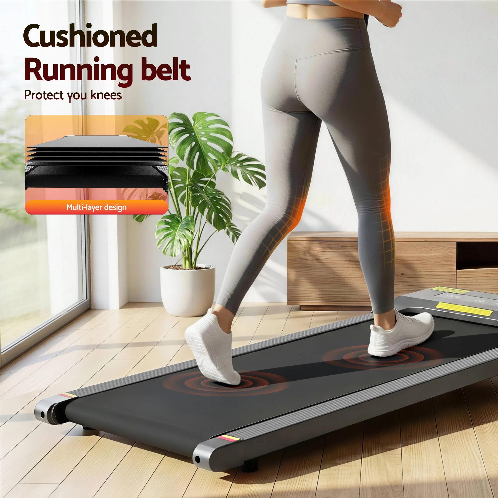 Everfit Treadmill Electric Walking Pad Under Desk Home Gym Fitness 400mm Grey - Image 7