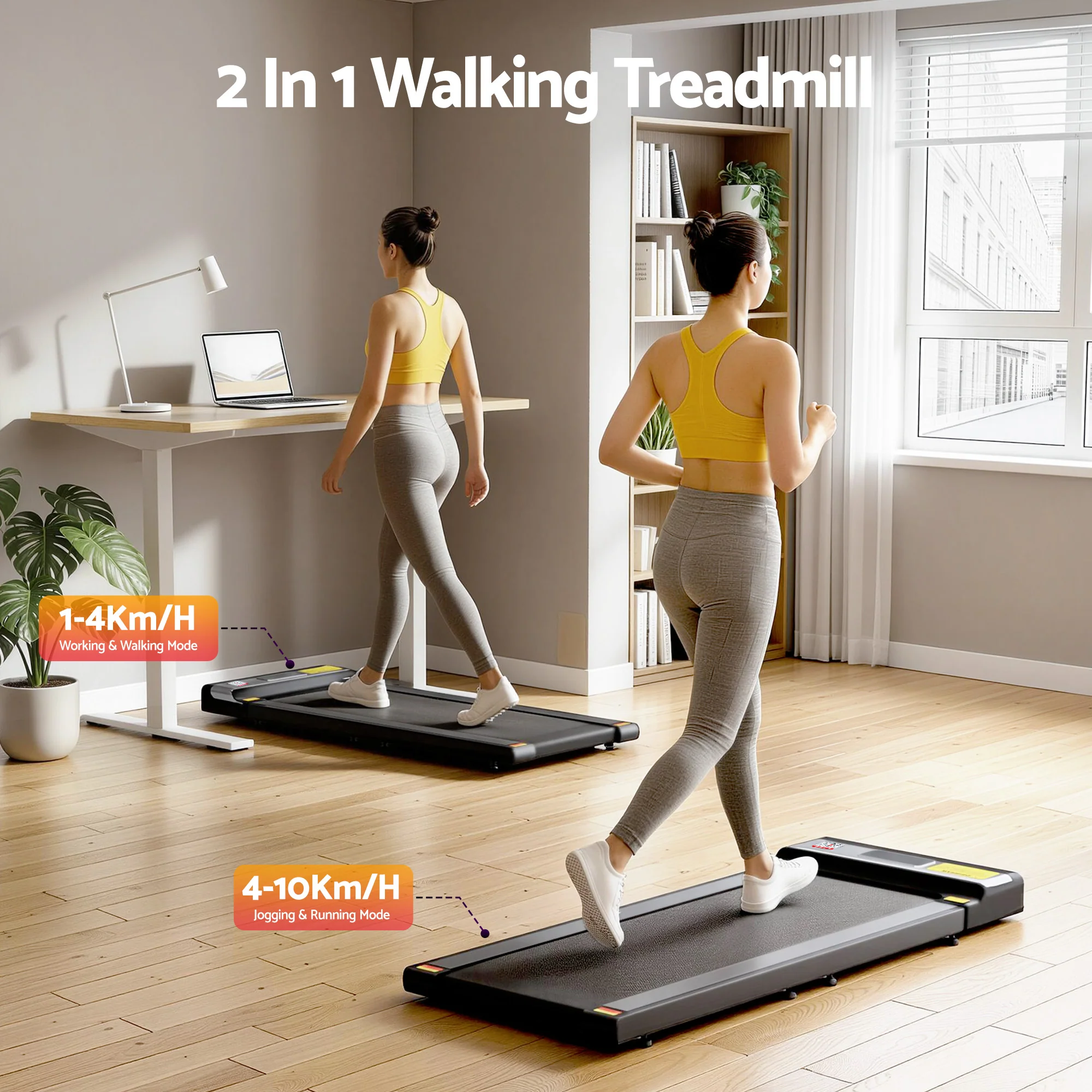Everfit Treadmill Electric Walking Pad Under Desk Home Gym Fitness Foldable Belt - Image 2
