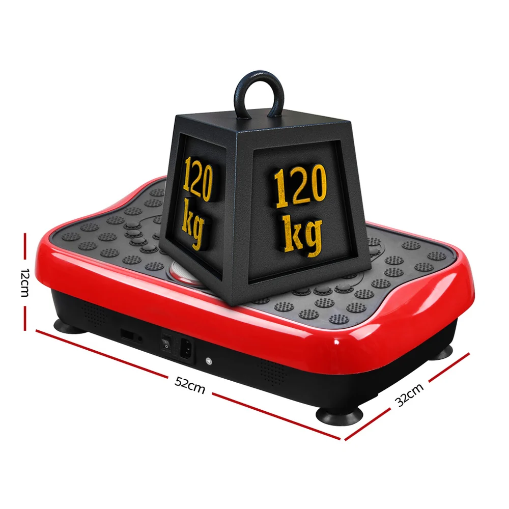 Everfit Vibration Machine Platform Vibrator with Resistance Rope Home Gym Red - Image 2
