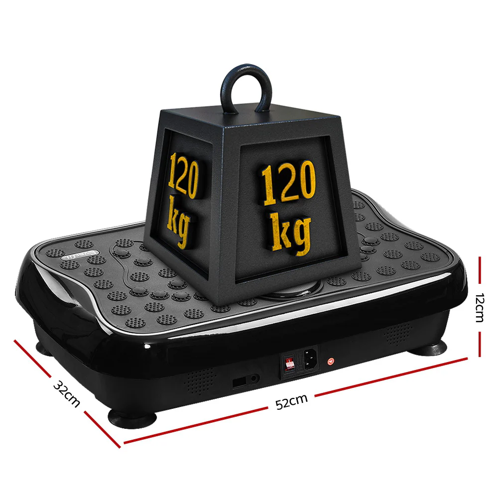 Everfit Vibration Machine Platform Vibrator With Resistance Rope Home Gym Black - Image 2