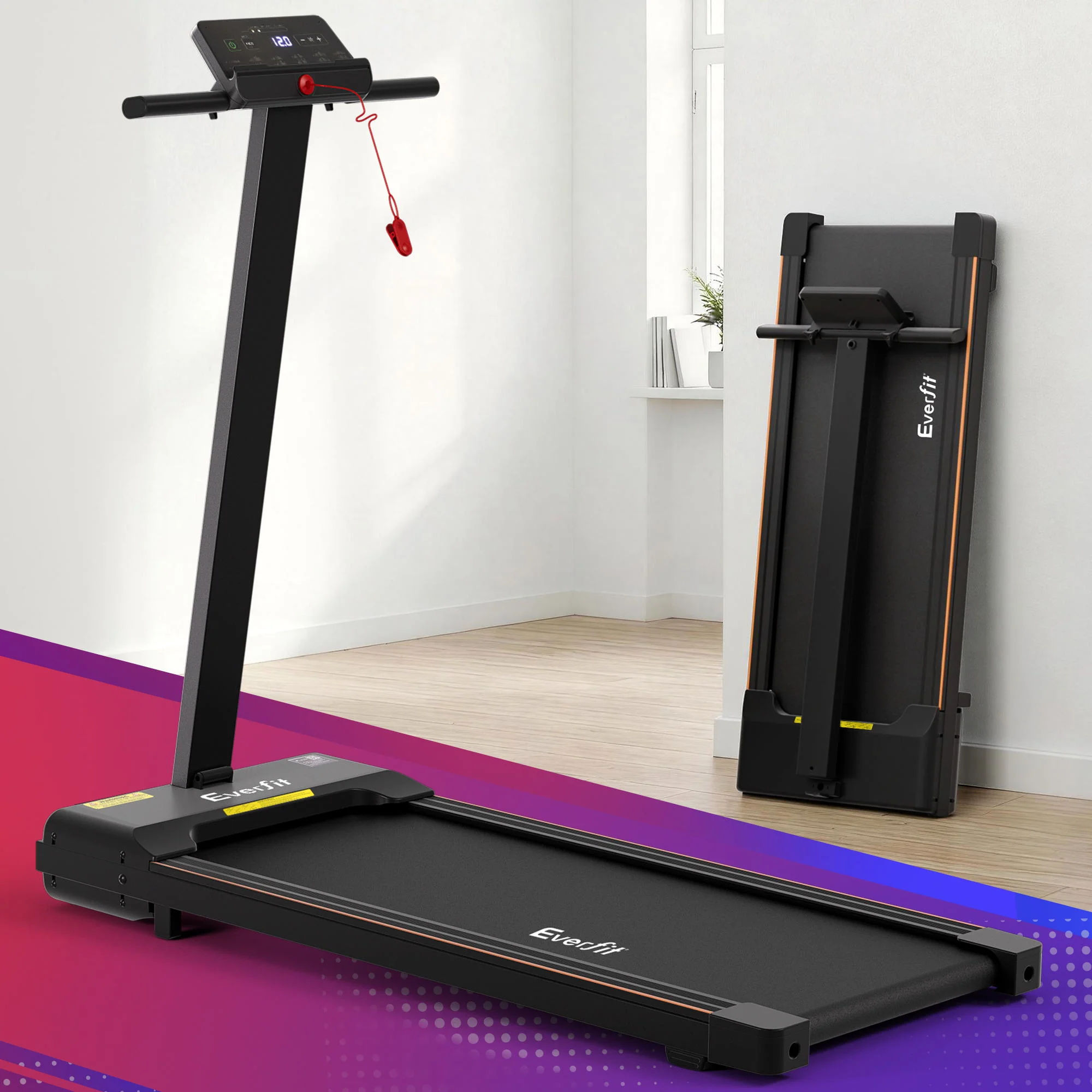Everfit Walking Pad Treadmill 2 in 1 Foldable for Home Gym 40cm Wide Belt 12 Programs with App - Image 8