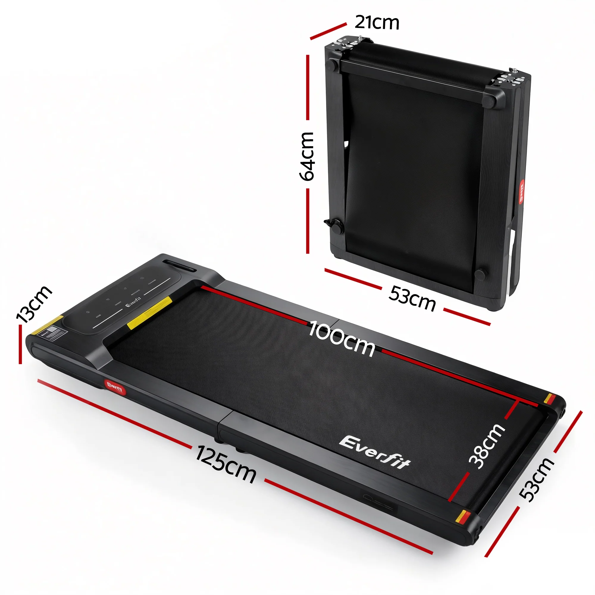 Everfit Walking Pad Treadmill 2 in 1 Foldable Under Desk for Home Gym With 38cm Belt With APP - Image 2