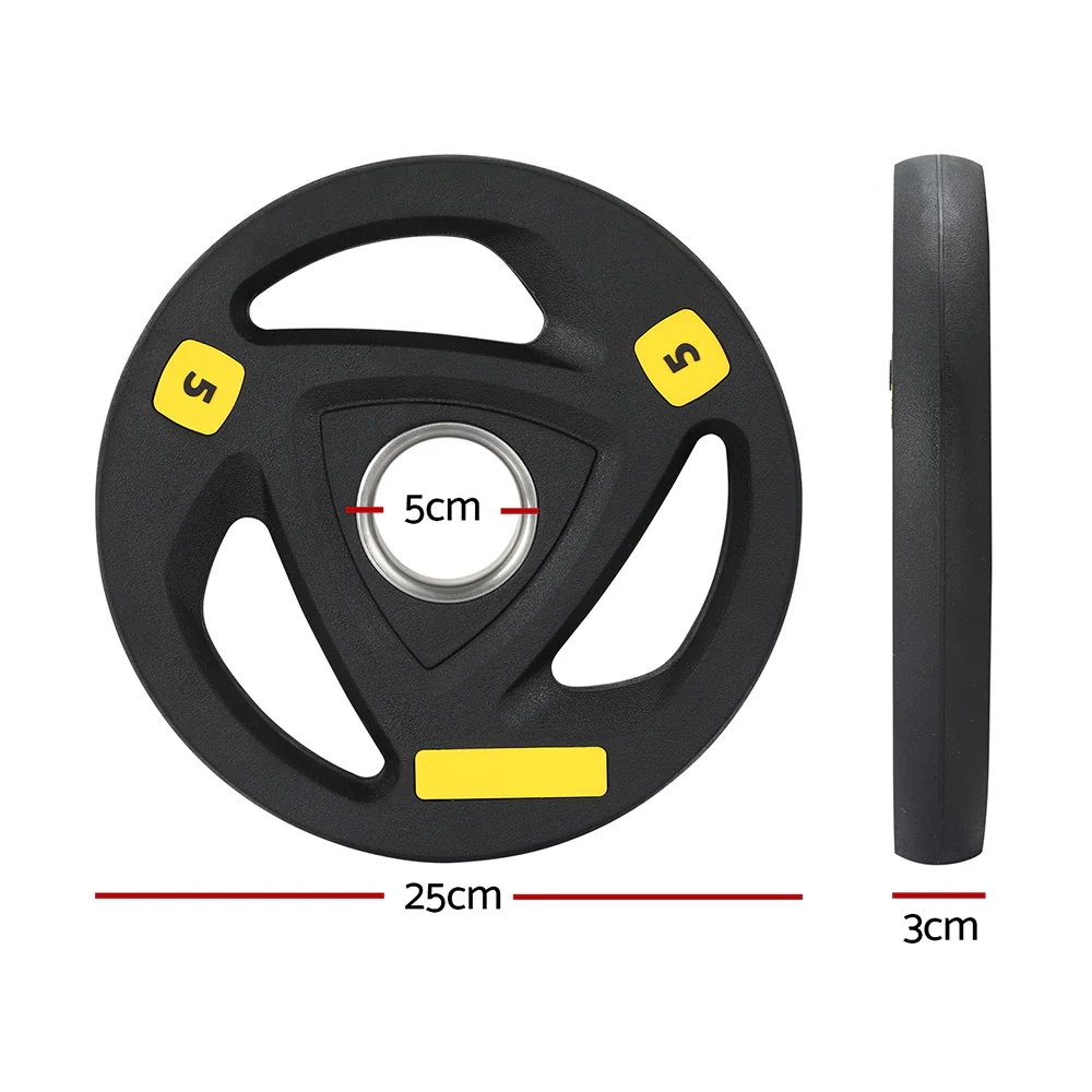 Everfit Weight Plates Standard 5kg Dumbbells Barbells Plate Weight Lifting Home - Image 3