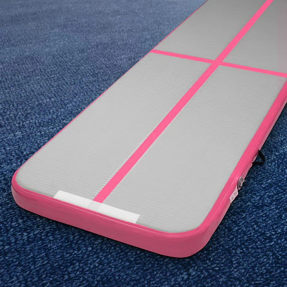 Everfit 3m x 1m Air Track Mat Gymnastic Tumbling Pink and Grey - Image 7