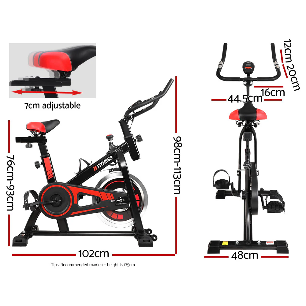 Everfit Spin Bike Exercise Bike Flywheel Cycling Home Gym Fitness 120kg - Image 2