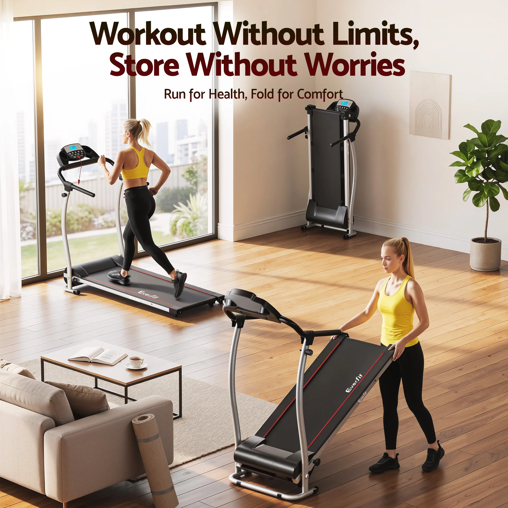 Everfit Treadmill Electric Home Gym Fitness Exercise Machine Foldable 340mm - Image 7