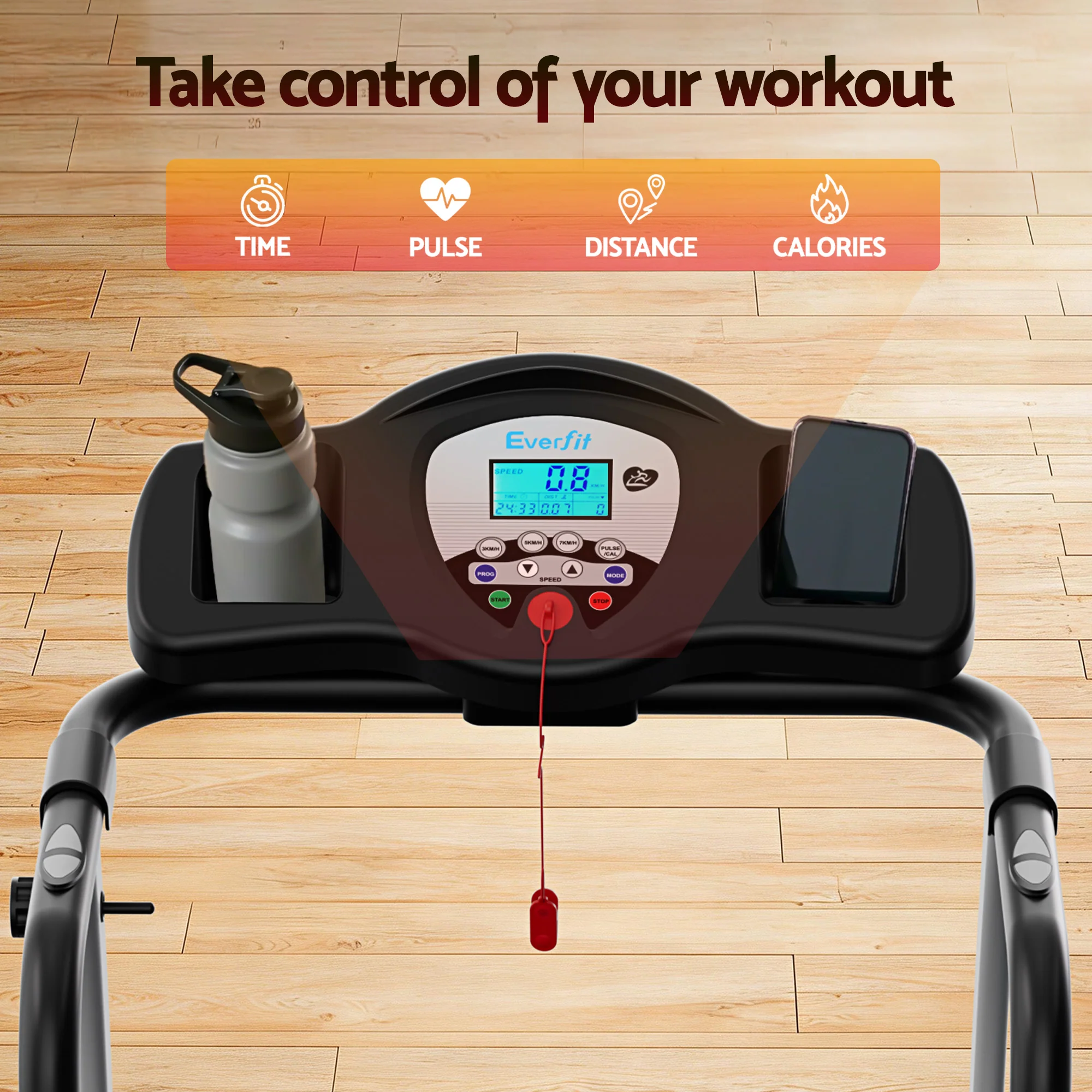 Everfit Treadmill Electric Home Gym Fitness Exercise Machine Foldable 360mm - Image 7